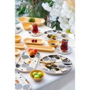 Resim Mediterian Turuncu 31 Parça Gölge Kahvaltı Seti, şık ve fonksiyonel, seramik, BPA free, 6 kişilik 