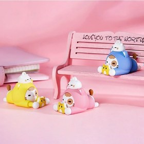 Resim E2M Sevimli Kedi Anahtarlıklı Telefon Standı Sarı 