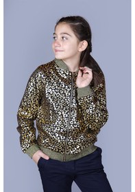 Resim Toontoy Kız Çocuk Leopar Desenli Parlak Hırka Sarı 
