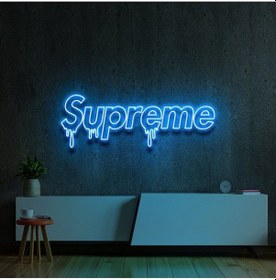 Resim Supreme Yazılı Neon Tabela Turkuaz 
