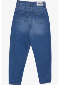 Resim Breeze Kız Çocuk Jean Pantolon Cepli Düğmeli 9-14 Yaş, Mavi Mavi 