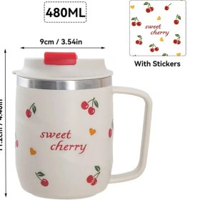 Resim Oein Worthbuy 304 Kalıplı Paslanmaz Çelik Su Kupası, Yeniden Kullanılabilir Çift Katmanlı Yalıtımlı Süt Kahve Kupası Kupa Taşınabilir Içme Kupası Kapasite: 401-500ML/RENK: Bir Stil (Yurt Dışından) 