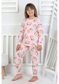 Resim Cute Ananas Desenli Kız Çocuk Pijama Takımı Pembe 