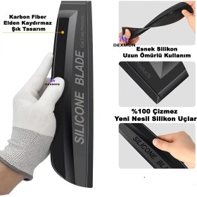 Resim Dexmon Oto Araba Araç Cam ve Kaporta Su Temizlik Silecek Çekçek Çekecek Çizmez Silikon 
