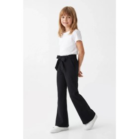 Resim Joy Kids Kız Çocuk Bağlamalı Kumaş Pantolon (9-14YAŞ) (Siyah-Krem) 