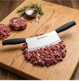 Resim Sürmene Kasap Zırh Bıçağı 33 Cm Et Kıyma Ezme Satırı Kurban Ve Pizza Satır Bıçağı Sürbisa 61706 Siyah 