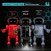 Resim 1 adet Robot Araba Telefon Tutucu - Yerçekimi Aktive Havalandırma Montajı, Çok Fonksiyonlu ABS Malzeme, Kırmızı/Siyah/Pembe, Gösterge Paneli veya Hava Havalandırması Navigasyonu için Yaratıcı Tasarım, Araç Aksesuarı | Robot Tasarımı | Yerçekimi Mekanizması 