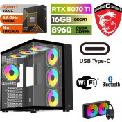Resim MSI Msı-Şafak-Gaming Pc Ddr5 -Rtx 5070Tİ 16GB – Ryzen 7 9700X – 32GB -64GB Ddr5 Ram – 1 Tb M.2 SSD - Sıvı Sogutmalı - Windows 11 Pro Masaüstü Bilgisayar 