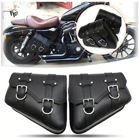 Resim Dream011 Siyah 1 Çift Evrensel Motosiklet Pupu Derik Çanta Honda Yamaha Suzuki Siyah 