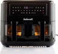 Resim Se12 2İn1 Çift Cam Kapaklı 4.5+4.5 Dijital 9 Litre Air Fryer Robwell