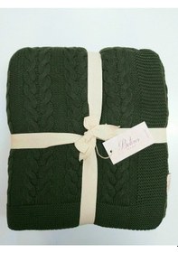 Resim Betires Home Ca15002 Örgü Battaniye Haki - Çift Kişilik Haki 