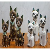 Resim Ahşap 3'lü Kedi Seti 50 Cm Model 3 