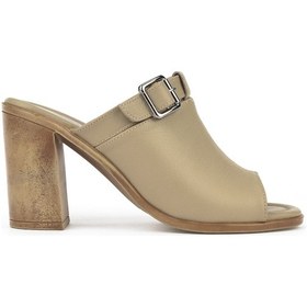 Resim Ziya, Kadın Hakiki Deri Topuklu Terlik 1511020z1703 Bej 1511020z1703 340 Bej 