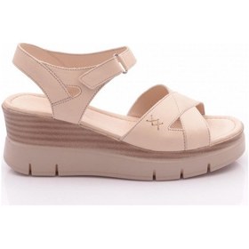 Resim Dgn 23740-23740 Kadin Kalin Taban Sandalet Bej 