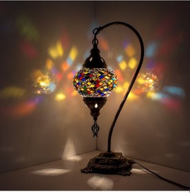 Resim Dekoratif MOZAİK LAMBA LOŞ IŞIK İÇİN EL YAPIMI DEKORATİF GECE LAMBASI 