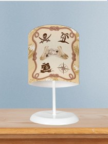 Resim Mekta Home Bebek Ve Çocuk Odası Korsan Kuru Kafa Çerçeveli Abajur 