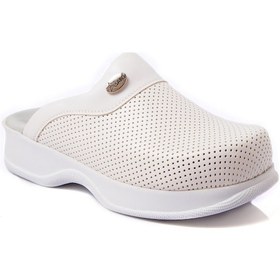 Resim Ortopedik Sabo Terlik Doktor Hemşire Hastane Aşçı Terliği Beyaz 
