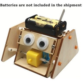 Resim Tcerchi Elektrikli Üçgen Robot Dıy Kiti, Teknoloji Küçük Buluş El Yapımı Stem Malzeme Paketi Bej 