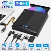 Resim 7 İn 1 Usb 3.0 Type-c Harici Dvd Rw Cd Sürücü Yazıcı Okuyucu 