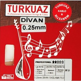 Resim Turkuaz DBT225 Divan Bağlama Teli 0.25 Bambam lı Takım Tel 025 