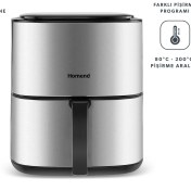 Resim Homend Airfryday 2506H 8 Farklı Program 4,2 Litre Inox Airfryer 