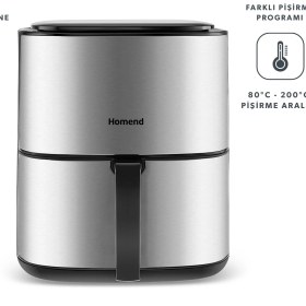 Resim Homend Airfryday 2506H 8 Farklı Program 4,2 Litre Inox Airfryer 