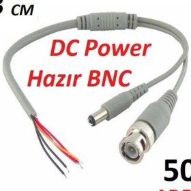 Resim Cesur 50 Adet Bnc Hazır Kablo Dc Power Jack Erkek Cctv Kamera Bnc Uç 