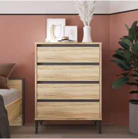 Resim Robin Home Artemis Şifonyer 4 Çekmeceli 98cm Keçe-antrasit Gri 