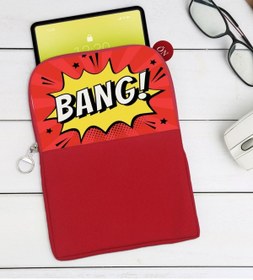 Resim Bk Gift Gift Pop Art Tasarımlı Taşınabilir Koruyucu Tablet Kılıfı & Organizer Çanta - Kırmızı-13 