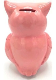 Resim Polyester Kumbara Baykuş Pembe 