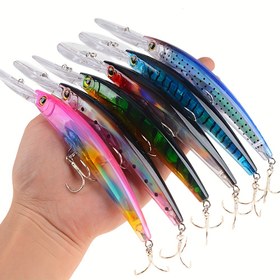 Resim 1 Premium Lazer Minnow Balıkçılık Yemi, 17.02cm/0.85oz, Batan Yem Rattle Boncuklar & Kan Oluklu Kanca ile - Dayanıklı PVC, Mavi - Derin Sular Balıkçılığı için İdeal 