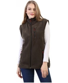 Resim Genius Store Genıus Store Kadın Polar Yelek Tam Fermuarlı 3 Cepli Haki 