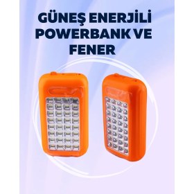 Resim SiHako Gold Silver GS-875 &amp; Işıldak - Güneş Paneli, 32 Led, 10000 Mah, Çift Çıkış 