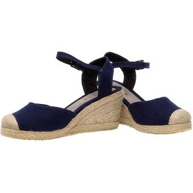 Resim Dolgu Topuk Keten Ön Hasır Arka Açık Sandalet Lacivert Lacivert 1394 Lacivert 