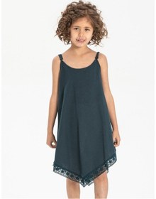 Resim Çağla Şile Bezi Kız Çocuk Elbise Petrol Ptrl 