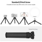 Resim Vkemall Küçük Masaüstü Tripod, Karbon Fiber, 1/4 İnç Vida, Telefon-kamera-fotoğraf Işığı Uyumlu, Canlı Yayın-vlog-özçekim İçin Ayarlanabilir Yükseklik 