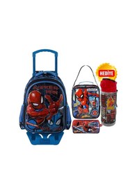 Resim Spiderman Çekçekli Okul Çantası Siyah - Suluk & Matara Siyah 