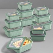 Resim 12'li Vip Dikdörtgen Mikrodalga Ve Difrize Uygun Saklama Kabı Seti Yeşil 4x(1750,1050,600 Ml) Vienev