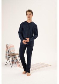 Resim Estiva %100 Pamuk İnterlok Uzun Kol Erkek Pijama Takım 001 