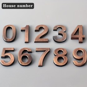 Resim Otel Kapısı için Üç Boyutlu Harflerle Bronz Renkli Numara Plakası, 5cm, Arkasında Kendinden Yapışkanlı 