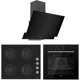 Resim Ferre Soft Line Siyah Ankastre Set ( QBL62CS-CS205-D063 ) Uyumlu 