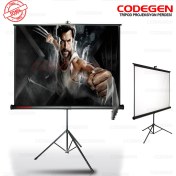 Resim Codegen TX-20 200x200 cm Tripod Ayaklı Taşınabilir Manuel Projeksiyon Perdesi (Arkası Siyah Fonlu) 