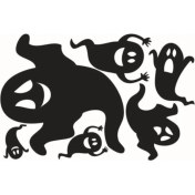 Resim Sevimli Hayaletler Çocuk ve Bebek Odası Duvar Dekor Sticker 57 x 37 cm 