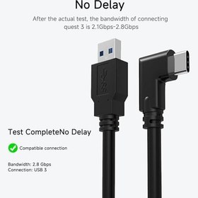 Resim Meta Quest 3 ile Uyumlu Bağlantı Kablosu, Sınırsız Çalma Süresi, 16ft USB A'dan USB C'ye Şarj Kablosu Oculus Quest 2/Pico VR Kulaklık ve PC Bağlantısı için Uygun 