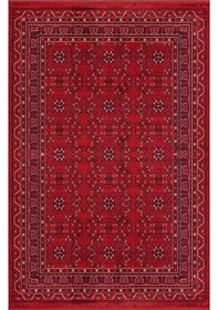 Resim Woolhome Miras 1002 Bordo Etnik Desenli Hav Toz Vermeyen Robot Süpürgeye Uygun Salon Halısı Bordo 