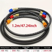 Resim Elmpaly Siyah 3lü R410a 1/4 İnç Sae Klima Şarj Hortumu Adaptörü Hvac Manifold Hortum Seti Kauçuk 