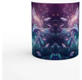 Resim Balık Burcu Baskılı Kahve Kupası - Büyülü Kristal Mağarası Temalı Vs1 