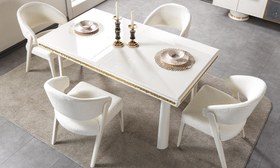 Resim Zero Luxury Yemek Odası Takımı - Konsol + Masa + 6 Sandalye 