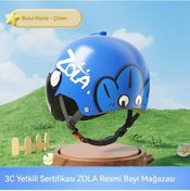 Resim Yeni Ulusal Standart 3c Çocuk Kask Erkek Yaz Bebek Kız Elektrikli Motosiklet Çocuk Yarım Kask Yeni Ulusal Standart Gb811-2022 Buzul Mavi Çim 