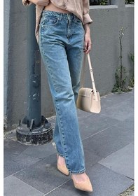 Resim Madmext Mavi Straight Fit Kadın Jean Mg2034-mavi Mavi 